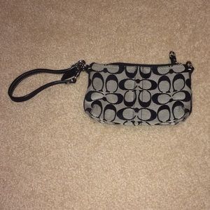 COACH Black and Gray Wristlet