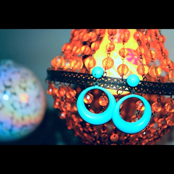 🔹Retro light blue circle earrings🔹