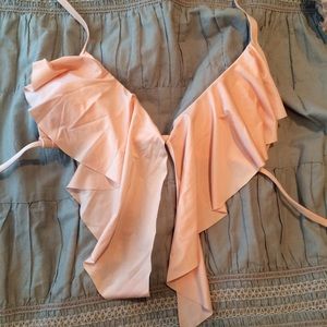 Pink flowy bikini top