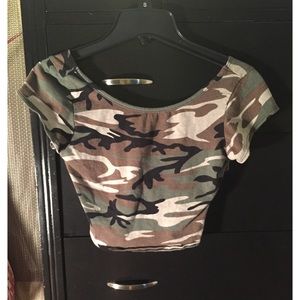 Camo print crop top