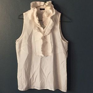 J. Crew white silk top