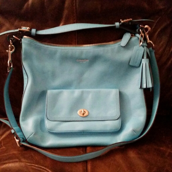 Coach sky blue leather purse