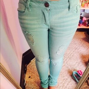 Blue Ombré Skinny Jeans