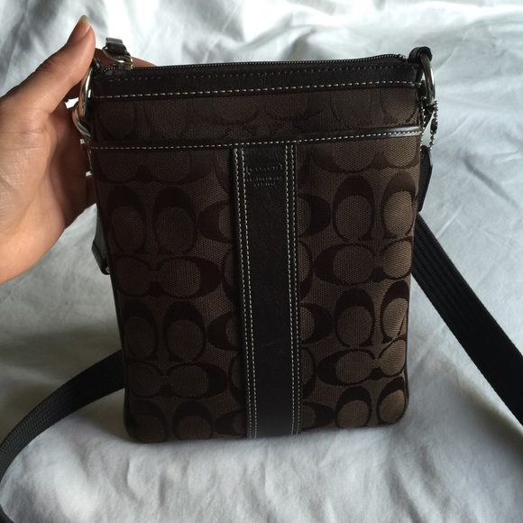 Coach Handbags - Coach. Dark Brown Crossbody Bag.