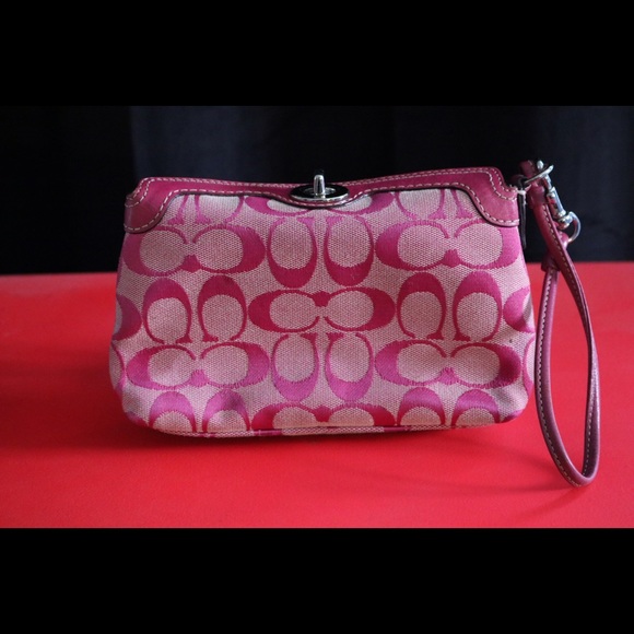 Pink coach wristlet