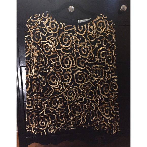 Black and gold sequined shirt