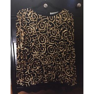 Black and gold sequined shirt