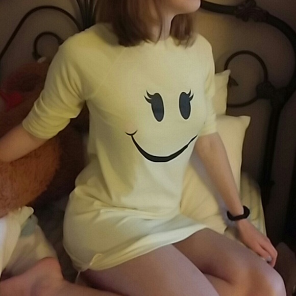 Yellow Smiley Face Sleep Shirt