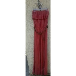 Rust maxi dress with belt