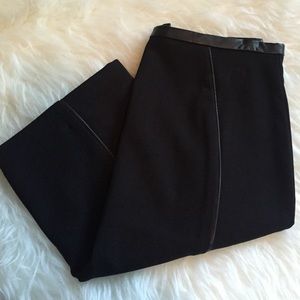 Black with faux leather trim pencil skirt