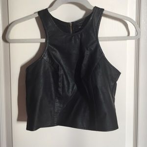 Akira Vegan Leather Crop top