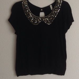 Peter Pan Collar TOP with Sparkles