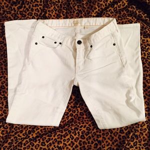 White J. Crew stretch toothpick ankle jeans