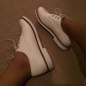 White Leather Oxfords
