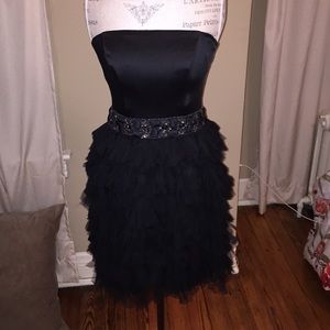 Beautiful black strapless cocktail dress