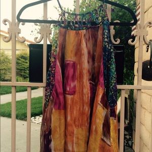 Multi color silk summer top, Size M.