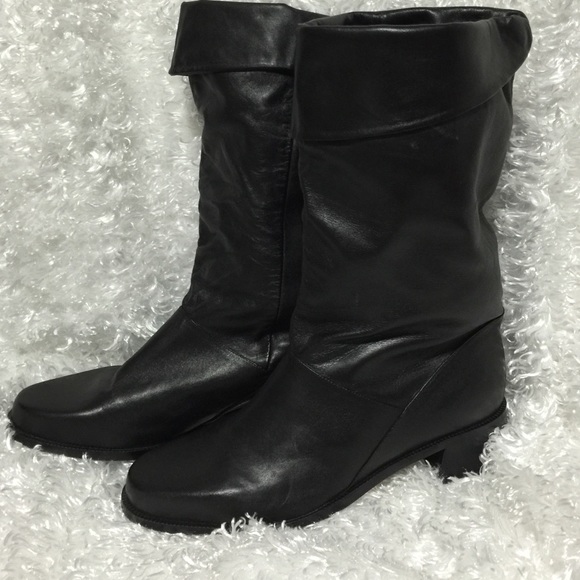 Black faux leather Boots