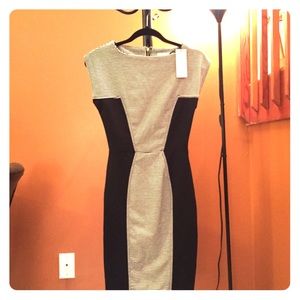 Black and white sheath dress