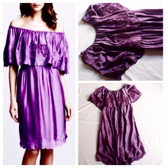 FREE PEOPLE Boho Off Shoulder Cut Away Embroidery