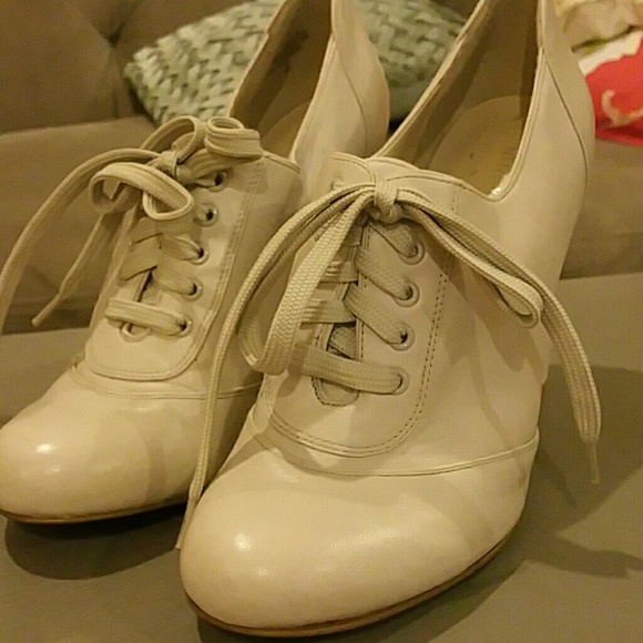 Gray Leather Oxford with heel