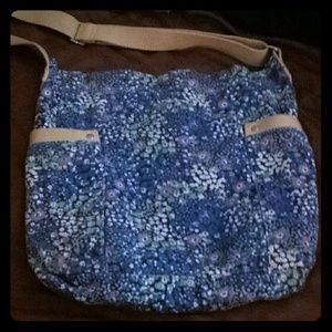 Blue Canvas Floral Bag