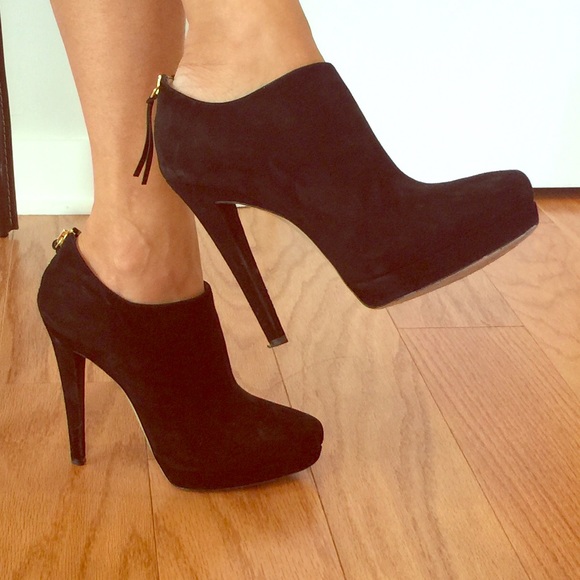 Miu miu black suede ankle boots