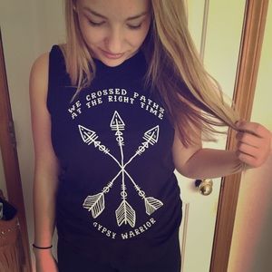 "We crossed paths at the right time" muscle tee