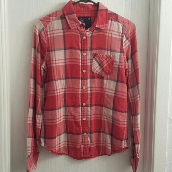American Eagle Plaid long sleeve button up