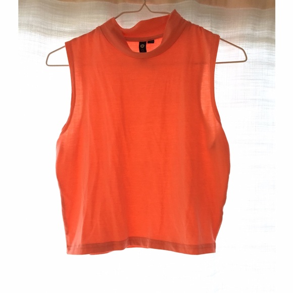🚫TRADED🚫Neon orange coral mock neck top