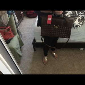Quilted chocolate & nico blush bags