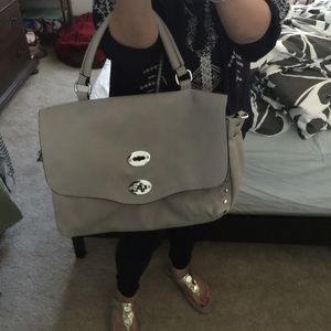 Grey studded bag.  Mulberry inspired.