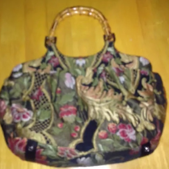 Womens Talbots Embroidered Bag Purse Floral - Picture 1 of 4