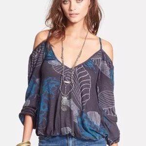 NWT Free People Deep Emerald 'Adelia' Blouse Med