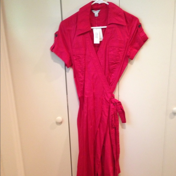 Banana republic red wrap around dress