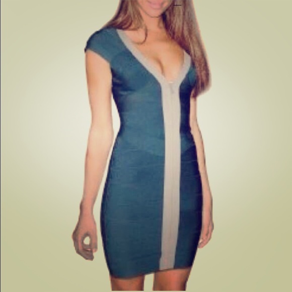Dresses & Skirts - Blue Teal Bandage Zip Up Dress