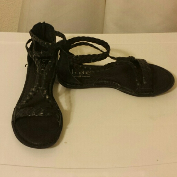Born Black Braided Leather Sandal size 6