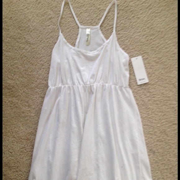 $5 Fluxus racer back tank dress white