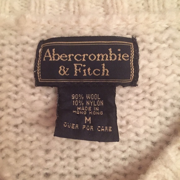 Abercrombie & Fitch Wool Sweater Cream/Gray