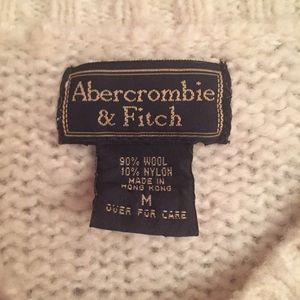 Abercrombie & Fitch Wool Sweater Cream/Gray