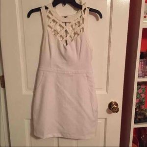 Shophopes boutique NWT bodycon white dress lattice