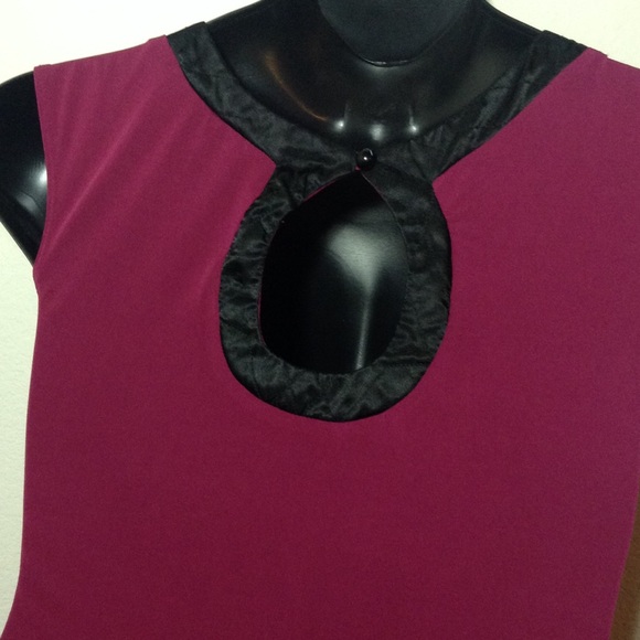 Wine and Black Satin Dress 🍷🍷 - Picture 2 of 3