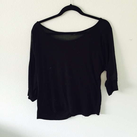Black long sleeve with sheer lining on top