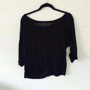 Black long sleeve with sheer lining on top