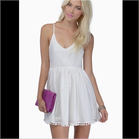 White Pom Pom dress