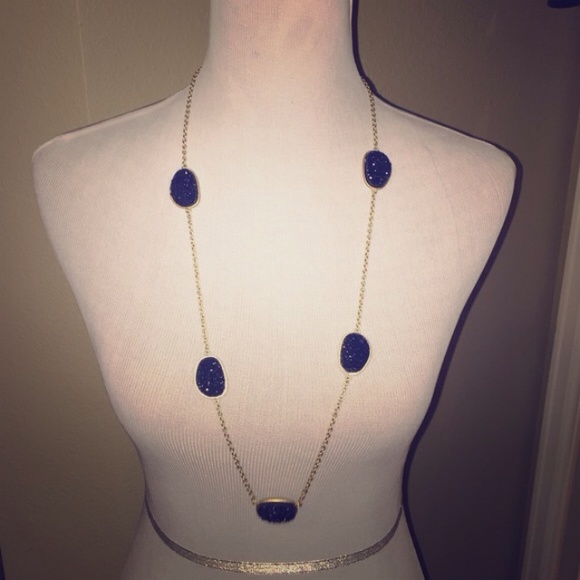 Beautiful Blue Druzy Stone Necklace