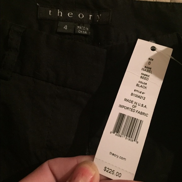 Theory stretchy knee length pants size 4 NWT