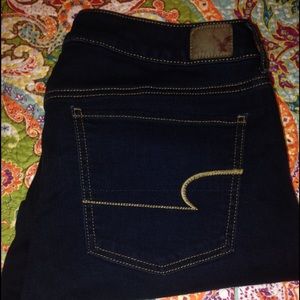 AE dark wash Jeggings.
