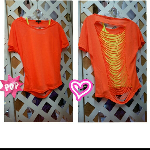 🚫SOLD🚫 Split back  Orange Shirts