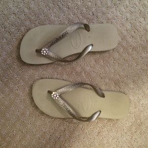 Gold blingy Havainas