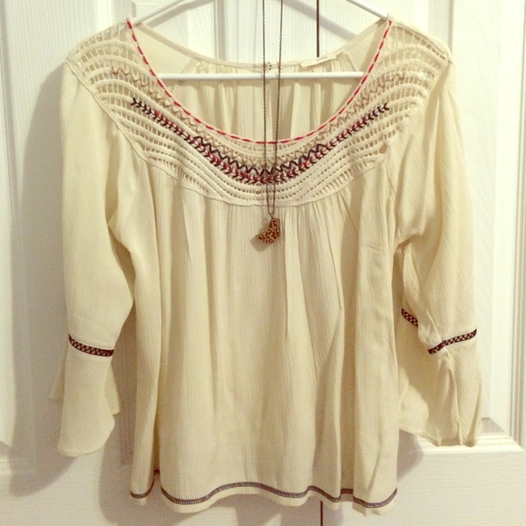 Boho cream top